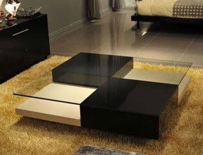 Geometric Block Glass Centre Table