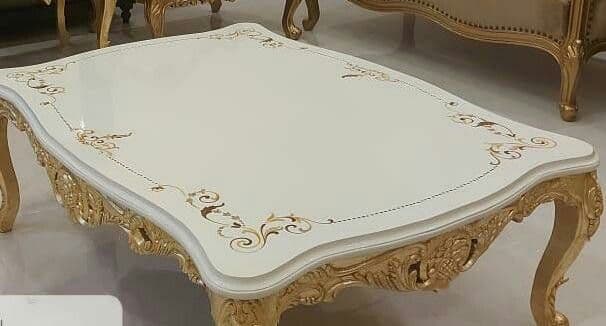 White & Gold Hand-Painted Rococo Coffee Table