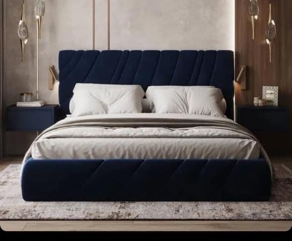 Navy Chevron Bed